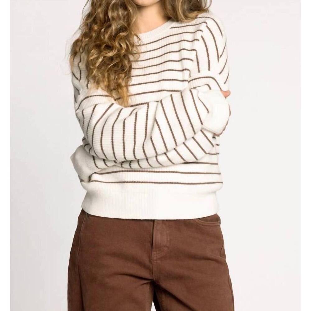 NEW THREAD & SUPPLY ely sweater top in ivory brown